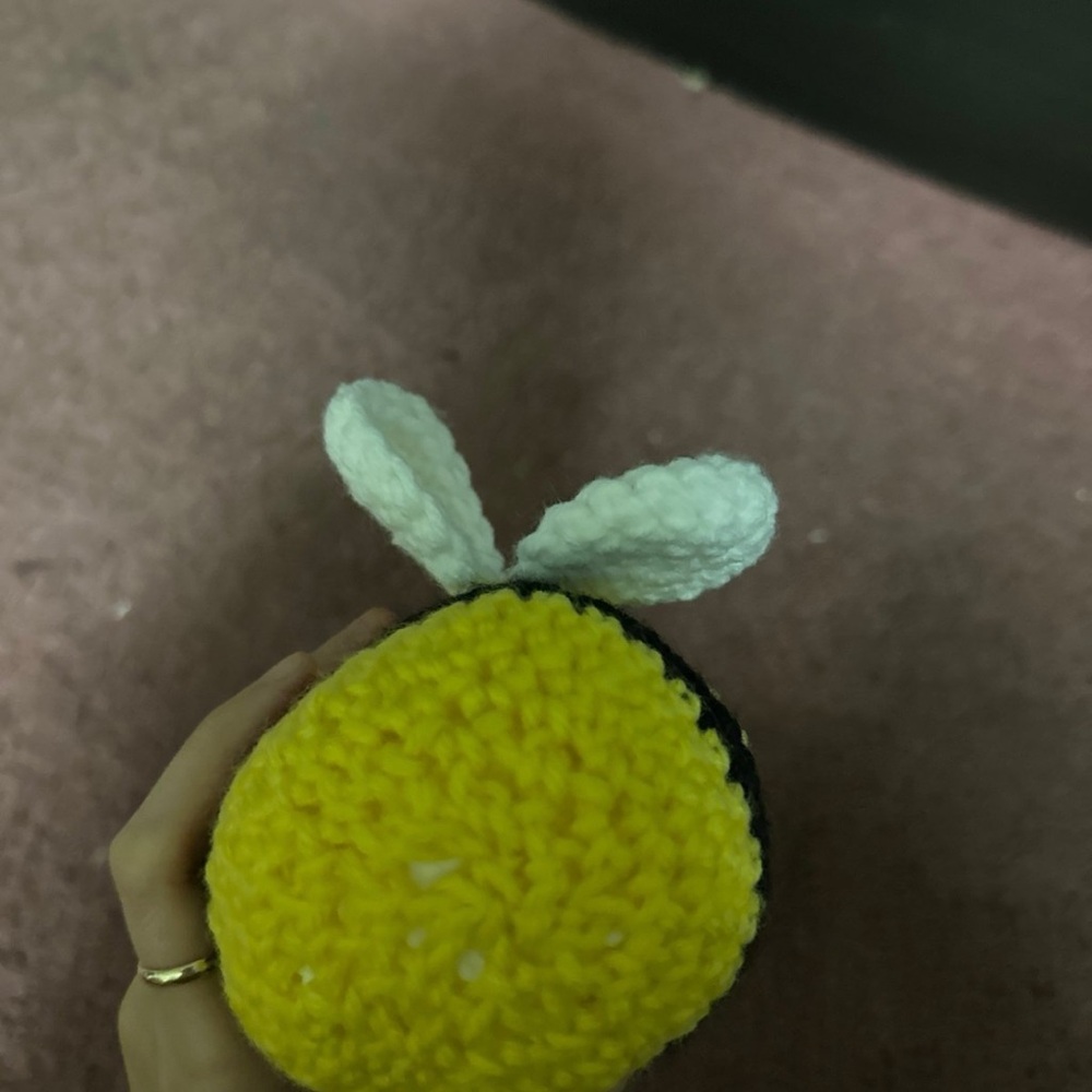 Handmade Yellow and Black Crochet Bee